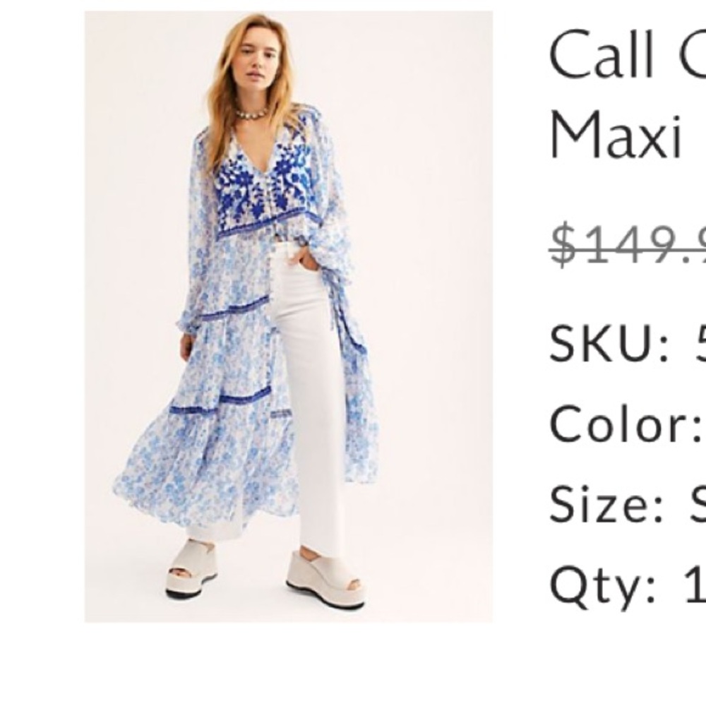 Call on me embroidered maxi top